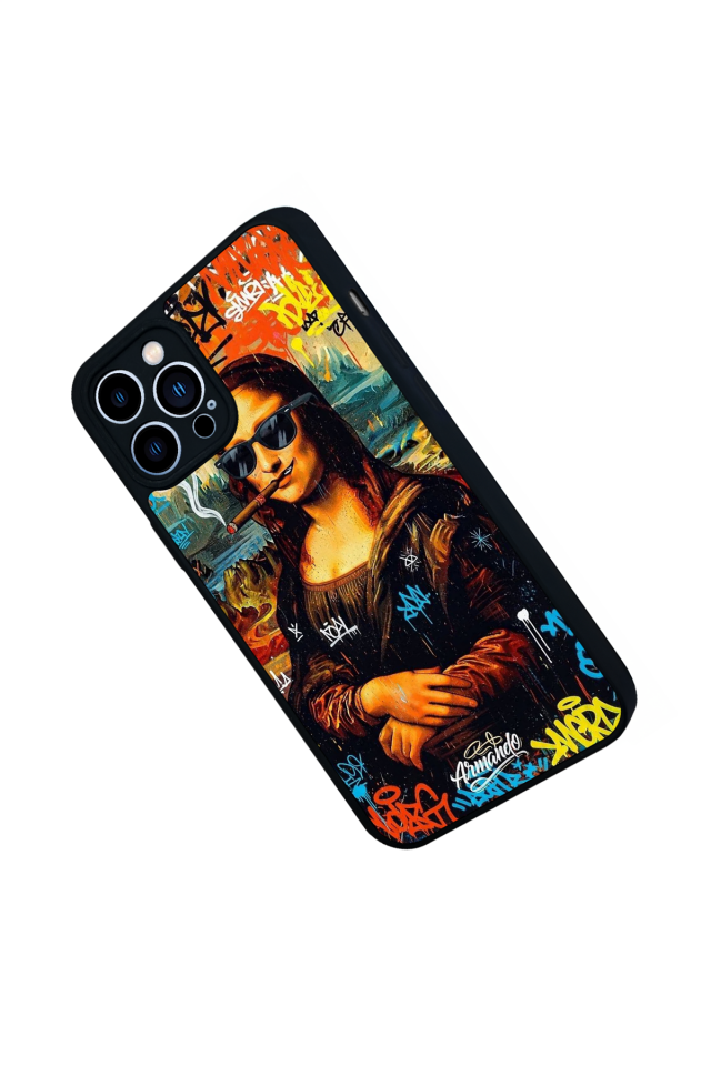 iPhone 12 Pro Max Uyumlu Monalisa Tasarımlı Glossy Premium Kılıf