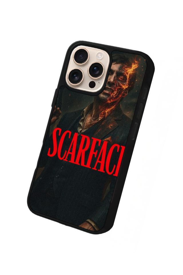 iPhone 15 Pro Uyumlu Scarface Tasarımlı Glossy Premium Kılıf