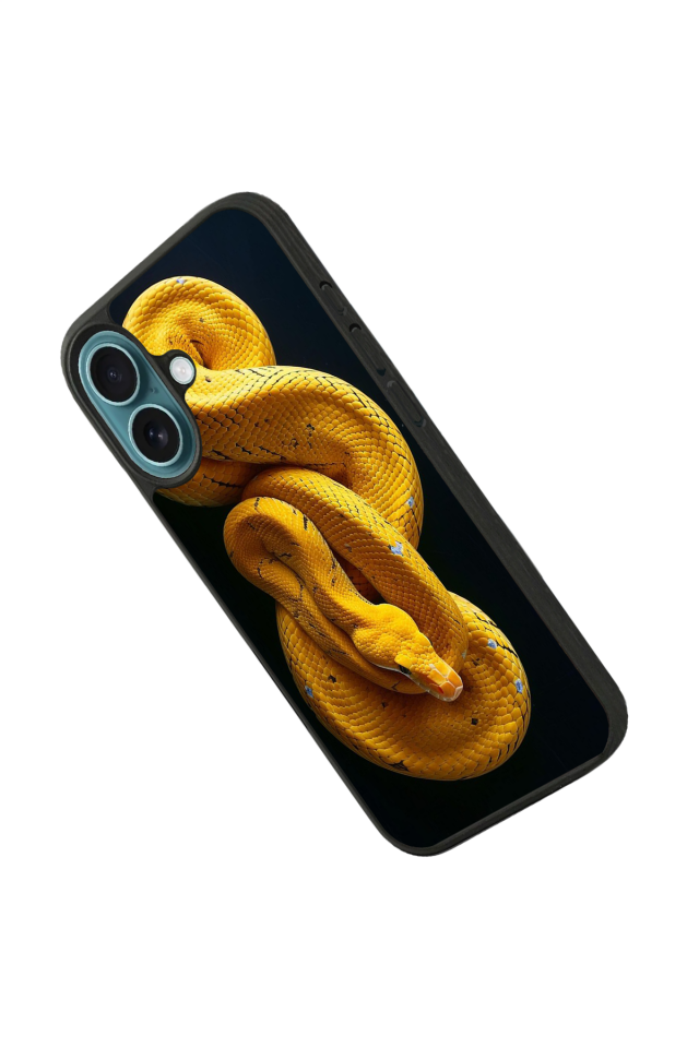 iPhone 16 Plus Uyumlu Yılan Tasarımlı Glossy Premium Kılıf