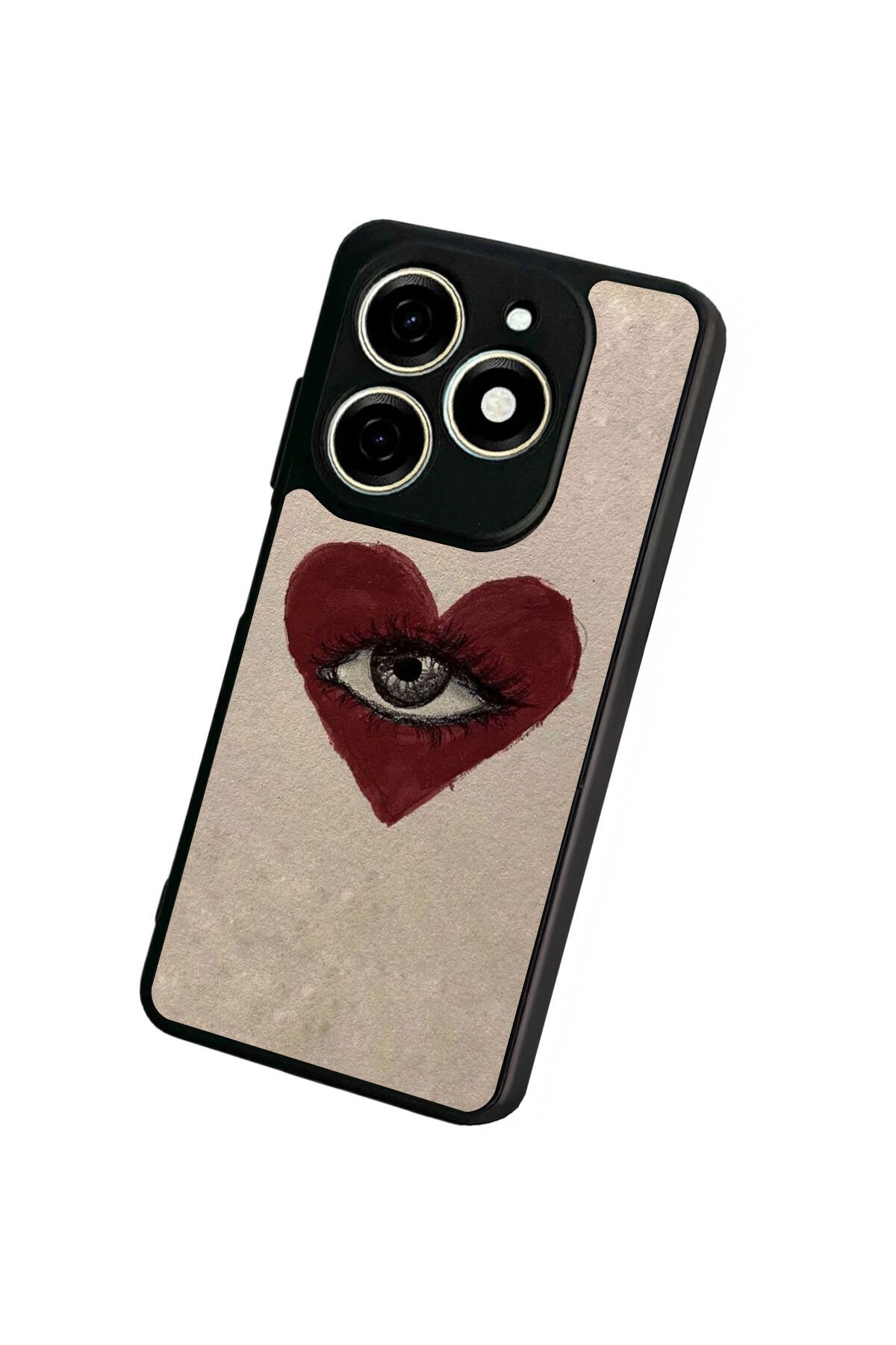 Tecno Spark 20/20C Uyumlu Kalp Love Tasarımlı Glossy Premium Kılıf