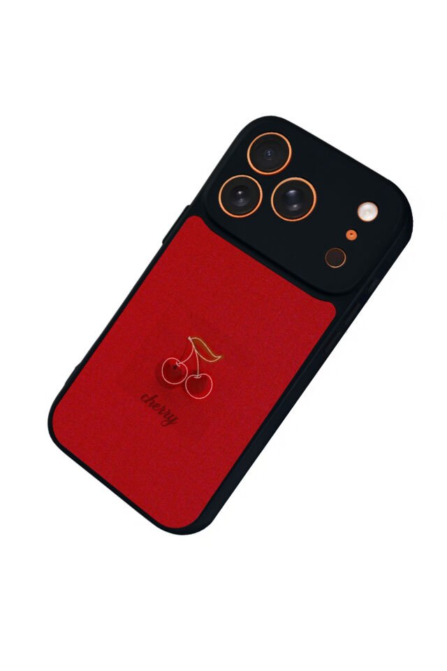 iPhone 17 Pro Max Uyumlu Kiraz Tasarımlı Glossy Premium Kılıf