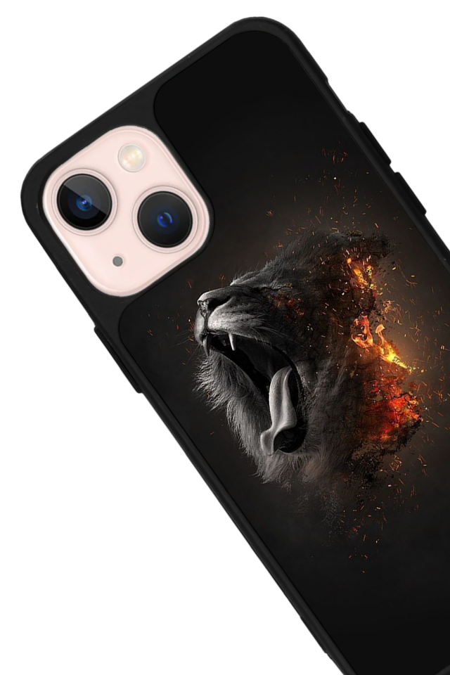 iPhone 14 Plus Uyumlu Aslan Tasarımlı Glossy Premium Kılıf