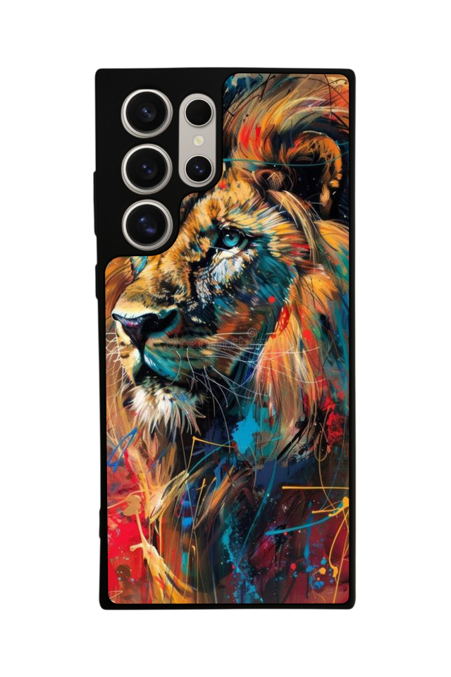 Samsung Galaxy S24 Ultra Uyumlu Aslan Tasarımlı Glossy Premium Kılıf