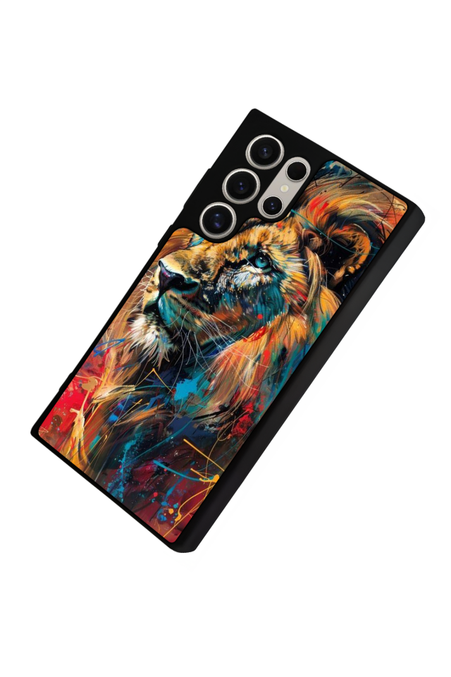 Samsung Galaxy S24 Ultra Uyumlu Aslan Tasarımlı Glossy Premium Kılıf