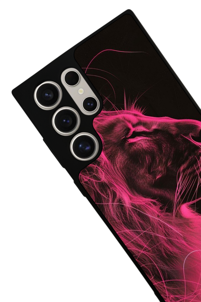 Samsung Galaxy S22 Ultra Uyumlu Aslan Tasarımlı Glossy Premium Kılıf