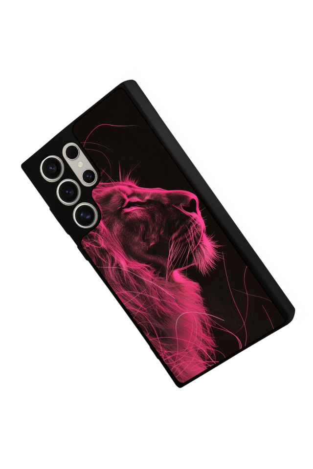 Samsung Galaxy S22 Ultra Uyumlu Aslan Tasarımlı Glossy Premium Kılıf