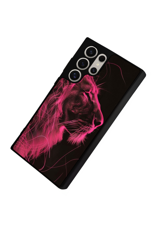 Samsung Galaxy S22 Ultra Uyumlu Aslan Tasarımlı Glossy Premium Kılıf