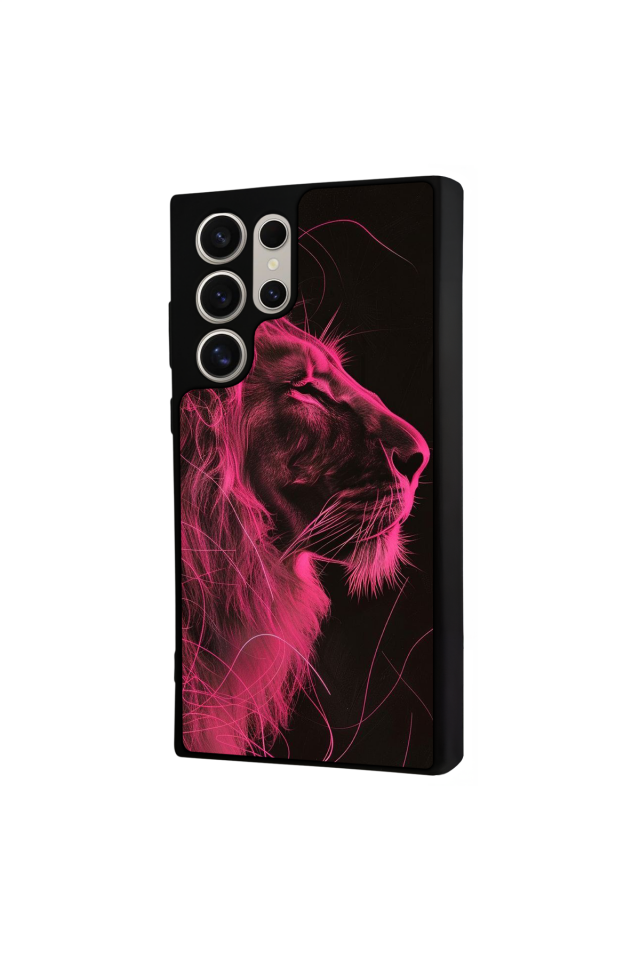 Samsung Galaxy S22 Ultra Uyumlu Aslan Tasarımlı Glossy Premium Kılıf