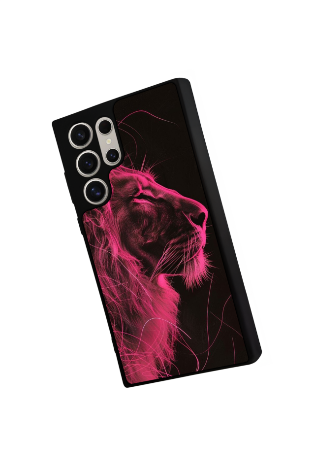 Samsung Galaxy S22 Ultra Uyumlu Aslan Tasarımlı Glossy Premium Kılıf