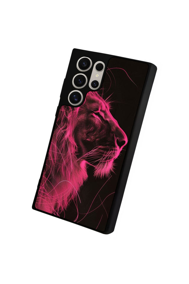 Samsung Galaxy S22 Ultra Uyumlu Aslan Tasarımlı Glossy Premium Kılıf