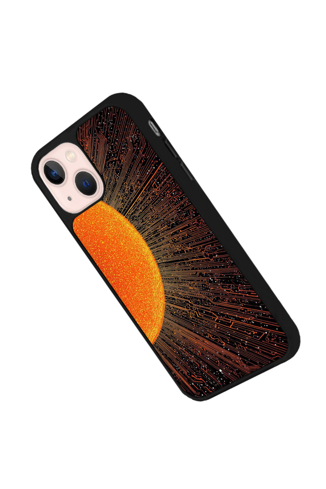 iPhone 15 Uyumlu Güneş Tasarımlı Glossy Premium Kılıf