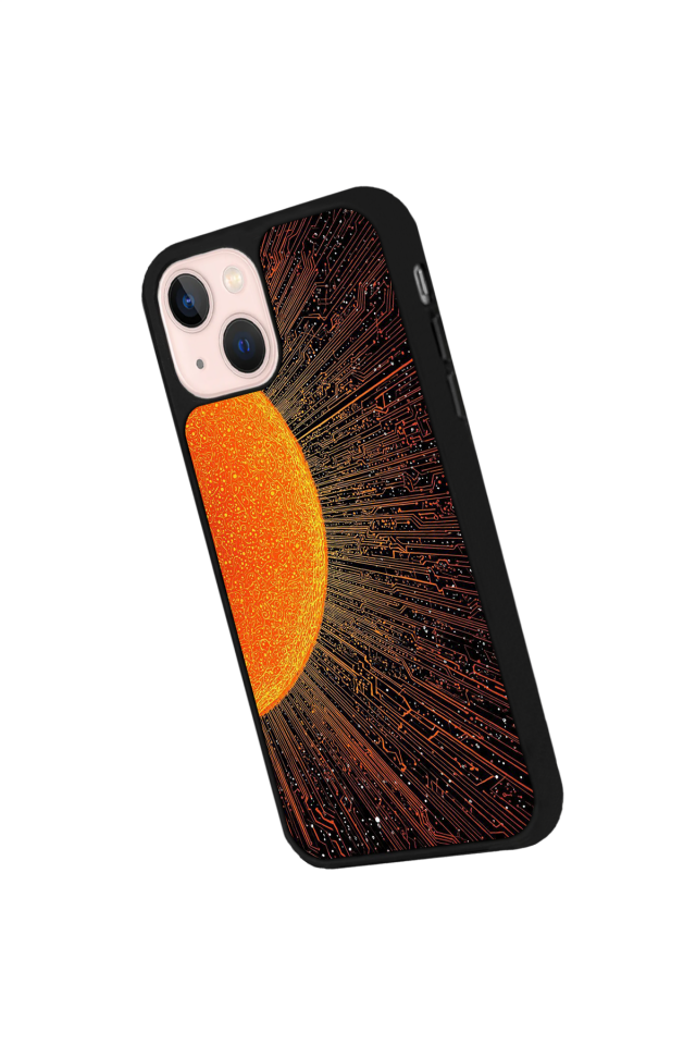 iPhone 15 Uyumlu Güneş Tasarımlı Glossy Premium Kılıf