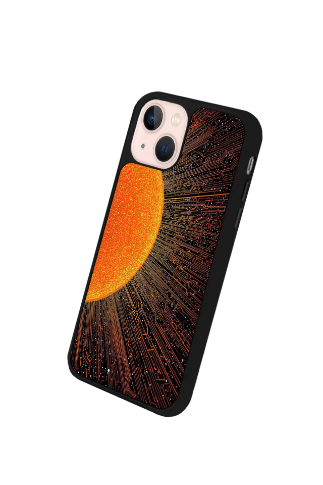 iPhone 15 Uyumlu Güneş Tasarımlı Glossy Premium Kılıf