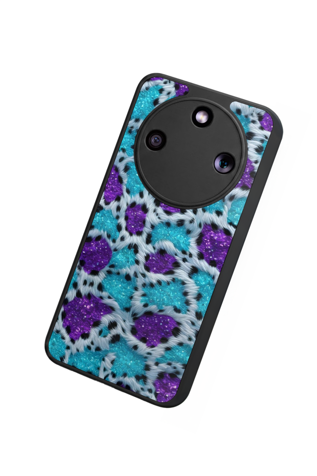 Honor Magic 8 Lite Uyumlu Hologram Leopar Tasarımlı Glossy Premium Kılıf