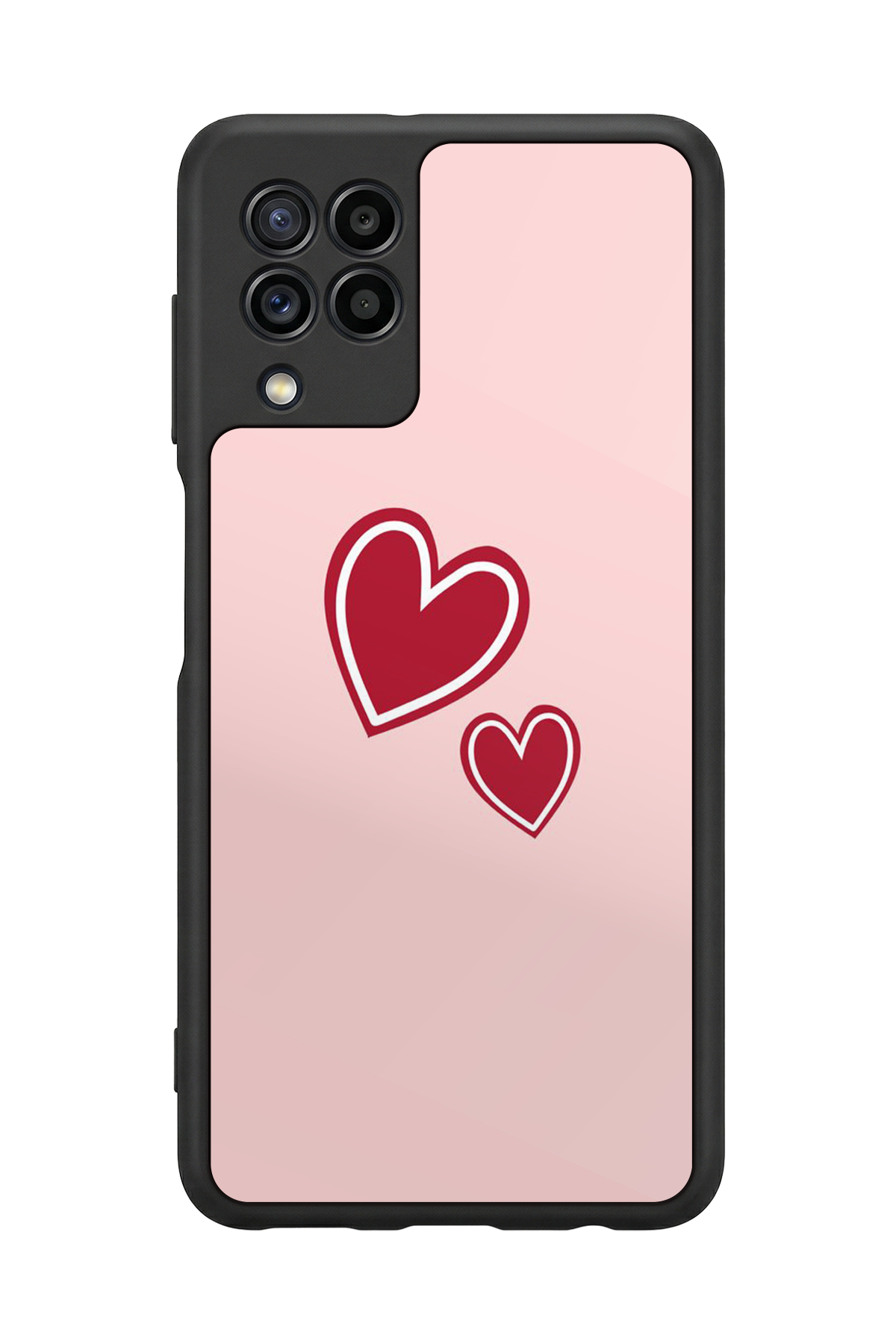 Samsung Galaxy M22 Uyumlu Kalp Love Tasarımlı Glossy Premium Kılıf