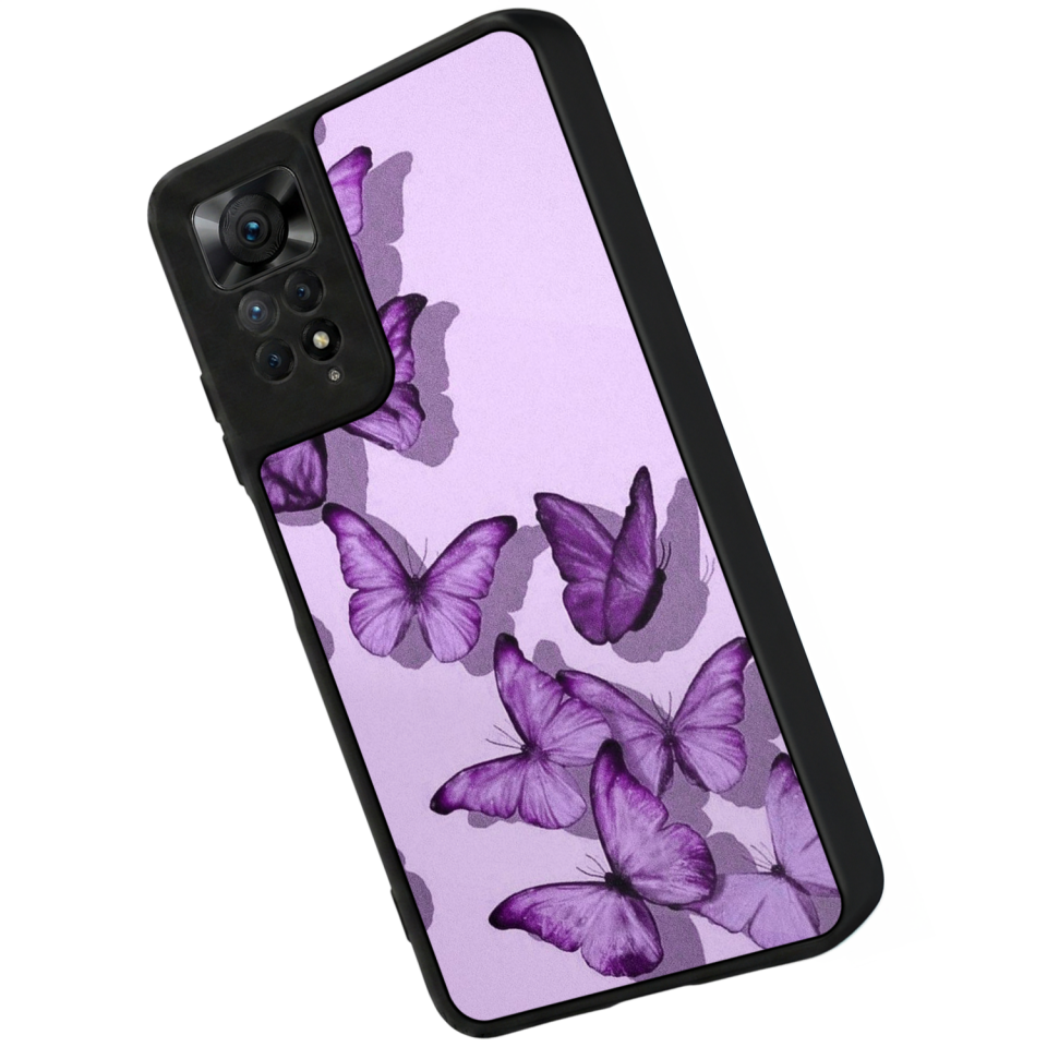 Xiaomi Redmi Note 12 Pro Uyumlu Kelebek Tasarımlı Glossy Premium Kılıf