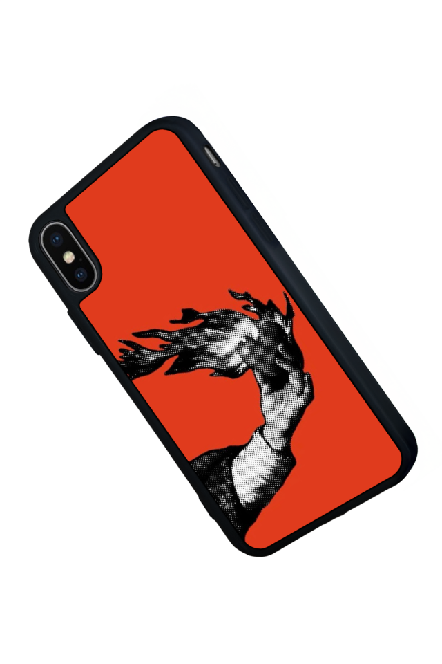 iPhone X/ XS Uyumlu Kirmizi Tasarımlı Glossy Premium Kılıf