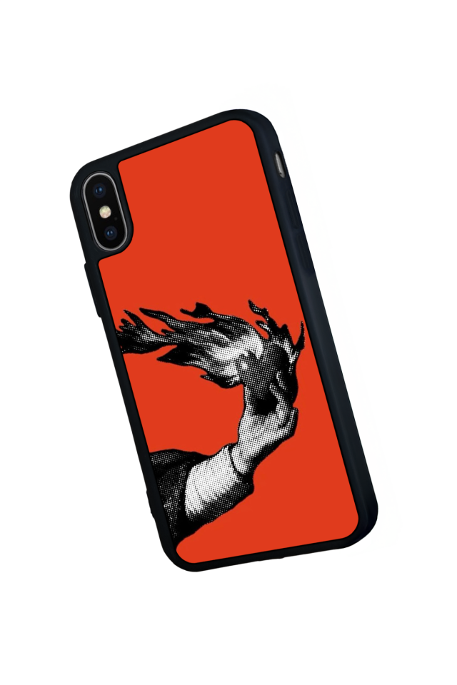 iPhone X/ XS Uyumlu Kirmizi Tasarımlı Glossy Premium Kılıf