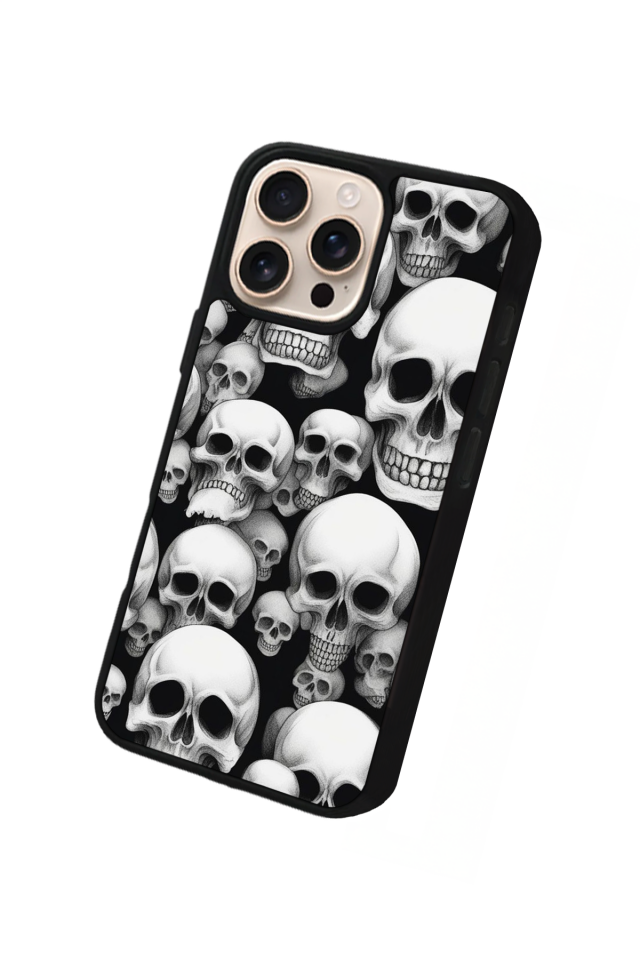 iPhone 14 Pro Max Uyumlu KuruKafa Tasarımlı Glossy Premium Kılıf