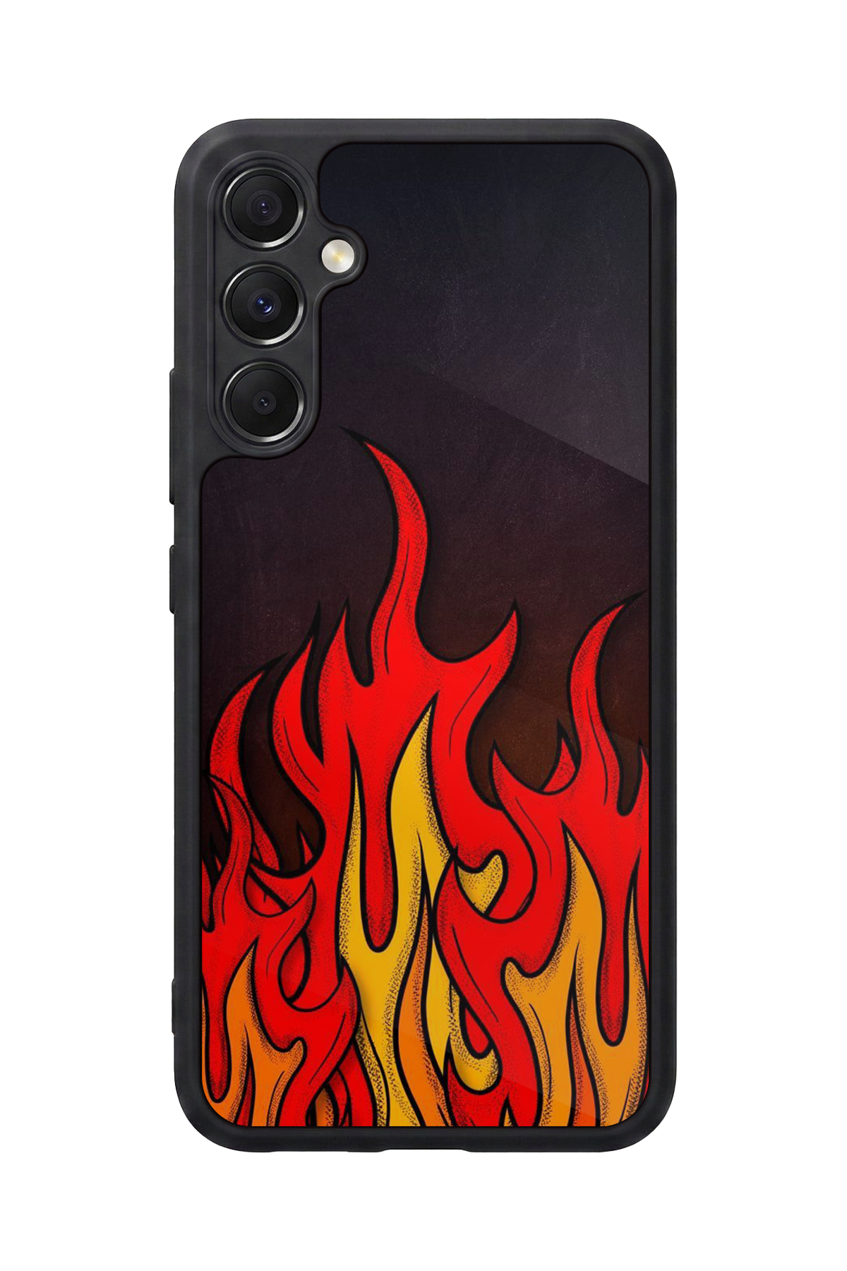 Samsung Galaxy M34 Uyumlu Retro Flame Patterns Tasarımlı Glossy Premium Kılıf