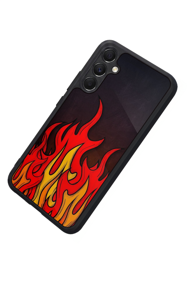 Samsung Galaxy M34 Uyumlu Retro Flame Patterns Tasarımlı Glossy Premium Kılıf