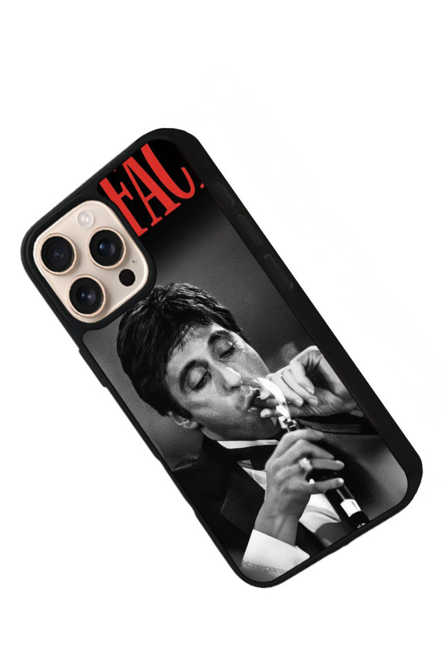 iPhone 15 Pro Uyumlu Scarface Tasarımlı Glossy Premium Kılıf