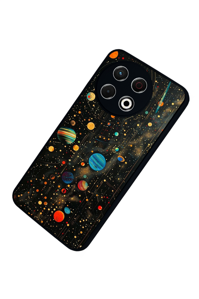 Tecno Spark 30 Pro Uyumlu Uzay Tasarımlı Glossy Premium Kılıf