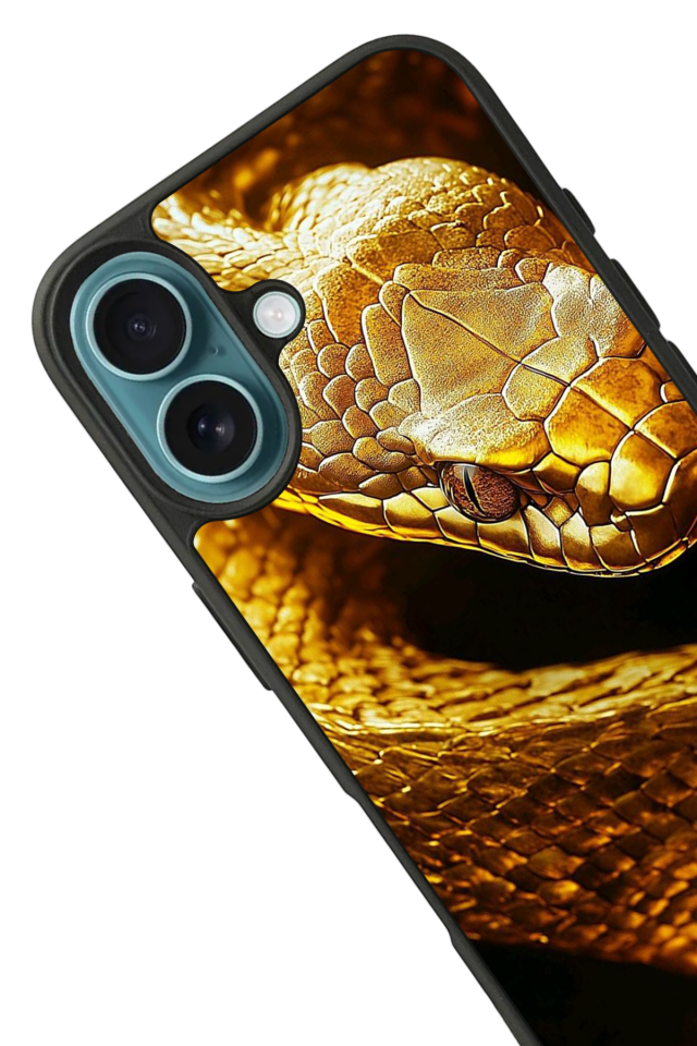 iPhone 16 Plus Uyumlu Yılan Tasarımlı Glossy Premium Kılıf