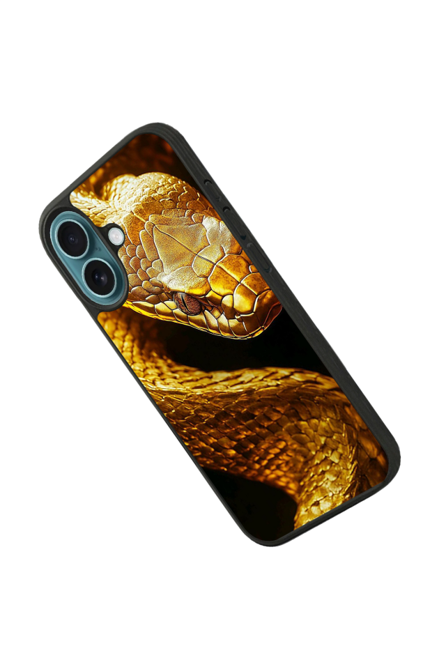 iPhone 16 Plus Uyumlu Yılan Tasarımlı Glossy Premium Kılıf