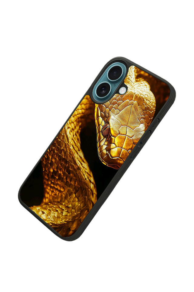 iPhone 16 Plus Uyumlu Yılan Tasarımlı Glossy Premium Kılıf