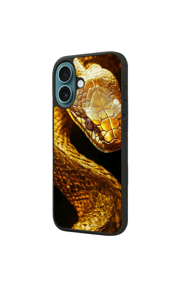 iPhone 16 Plus Uyumlu Yılan Tasarımlı Glossy Premium Kılıf
