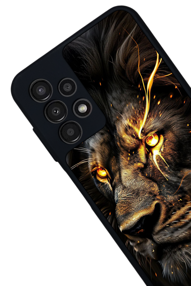 Samsung Galaxy A23 Uyumlu Aslan Tasarımlı Glossy Premium Kılıf