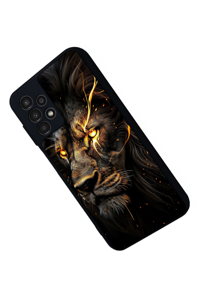 Samsung Galaxy A23 Uyumlu Aslan Tasarımlı Glossy Premium Kılıf