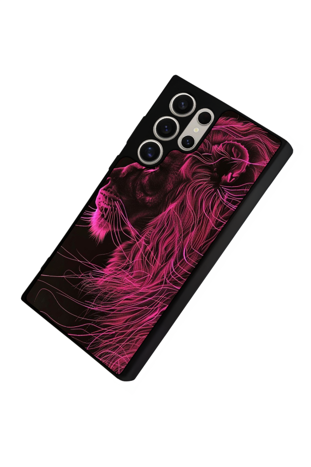 Samsung Galaxy S22 Ultra Uyumlu Aslan Tasarımlı Glossy Premium Kılıf