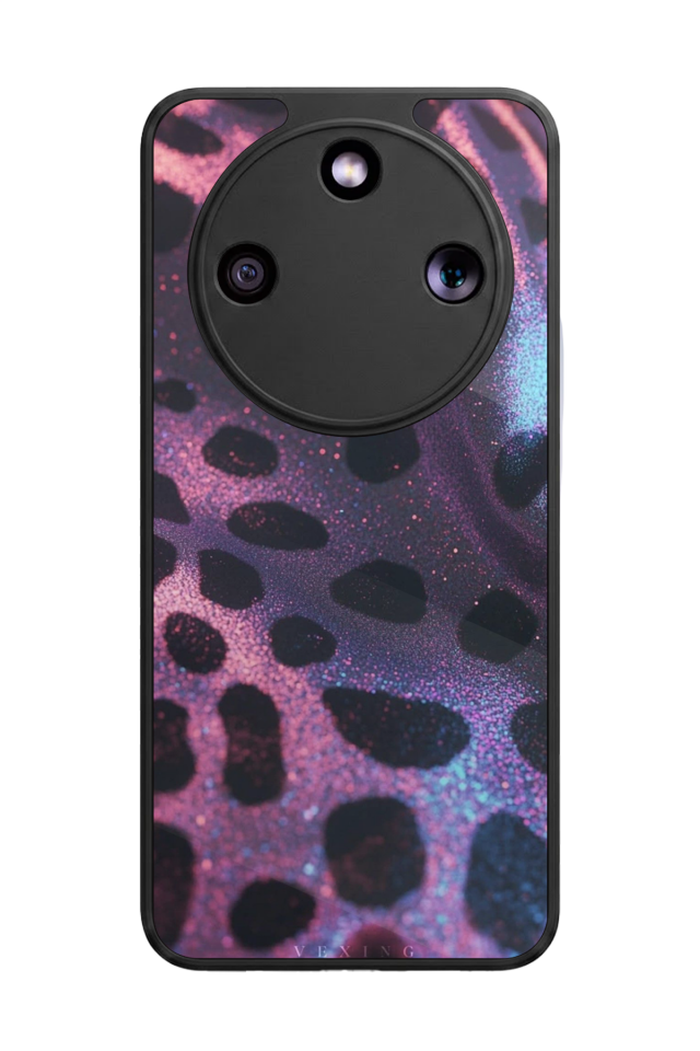 Honor Magic 8 Lite Uyumlu Hologram Leopar Tasarımlı Glossy Premium Kılıf