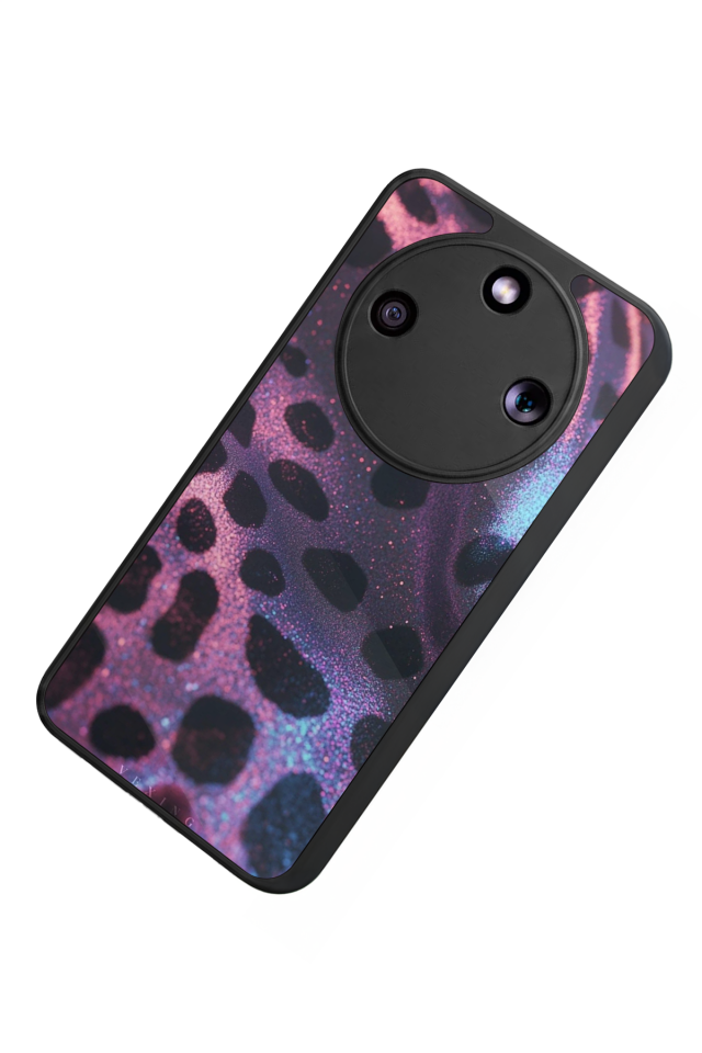 Honor Magic 8 Lite Uyumlu Hologram Leopar Tasarımlı Glossy Premium Kılıf