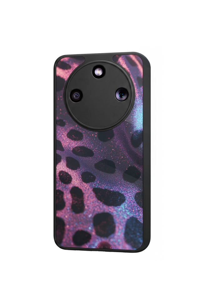 Honor Magic 8 Lite Uyumlu Hologram Leopar Tasarımlı Glossy Premium Kılıf