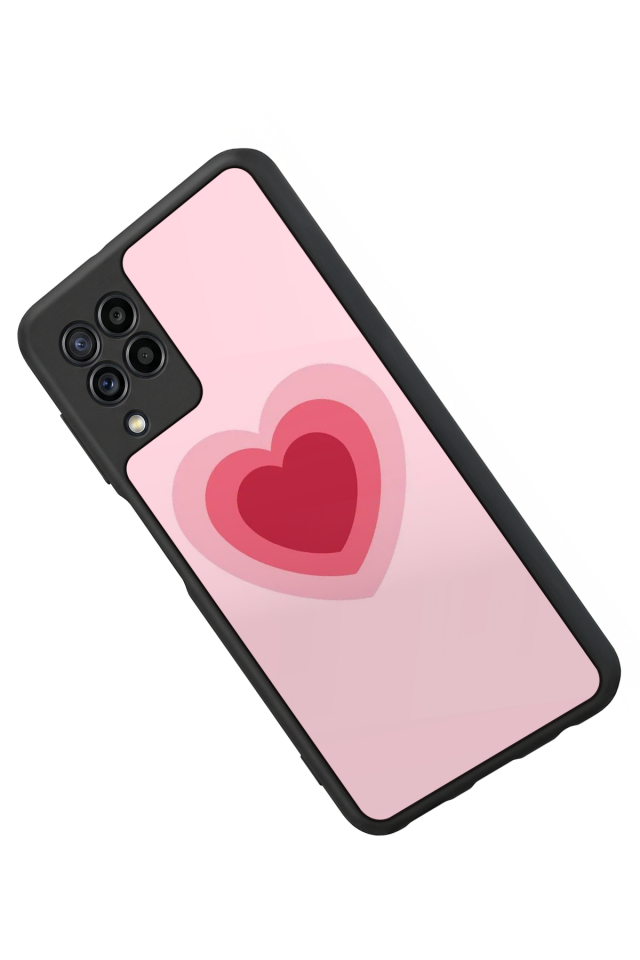 Samsung Galaxy M22 Uyumlu Kalp Love Tasarımlı Glossy Premium Kılıf