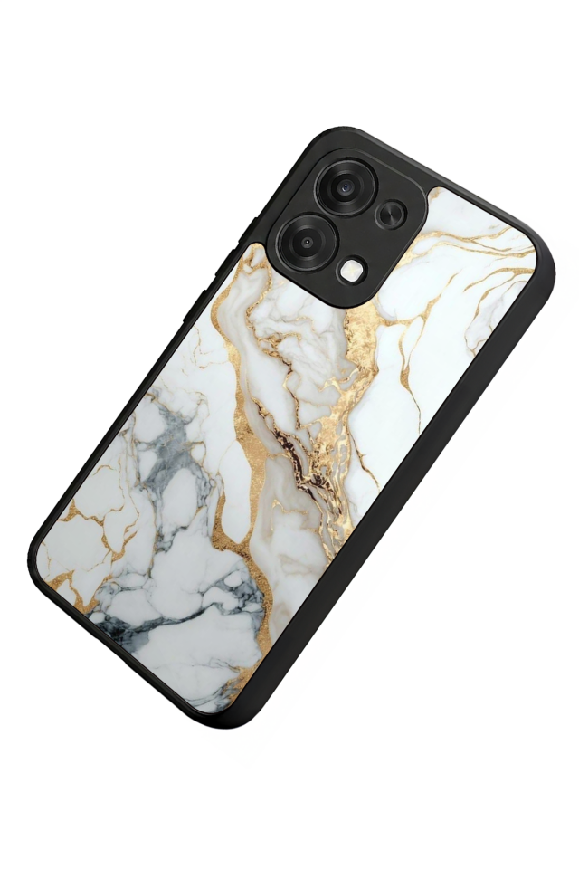 Oppo A6 Pro Uyumlu Mermer Marble Tasarımlı Glossy Premium Kılıf