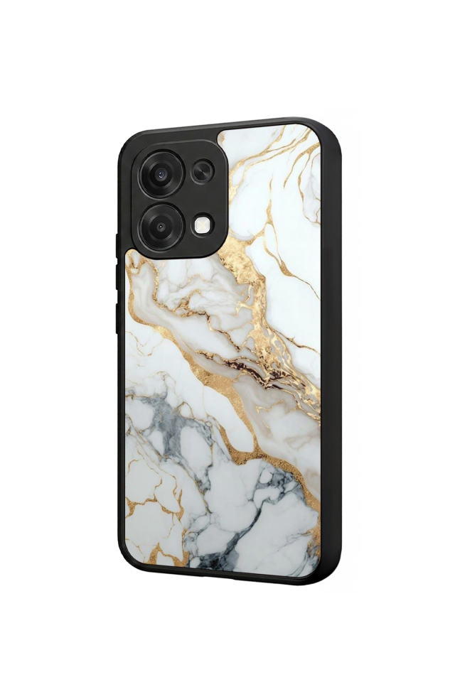 Oppo A6 Pro Uyumlu Mermer Marble Tasarımlı Glossy Premium Kılıf