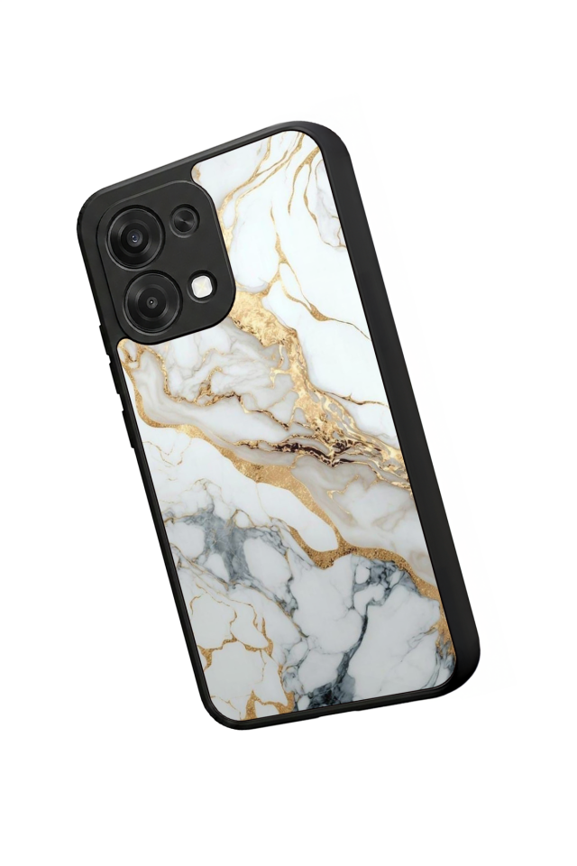 Oppo A6 Pro Uyumlu Mermer Marble Tasarımlı Glossy Premium Kılıf