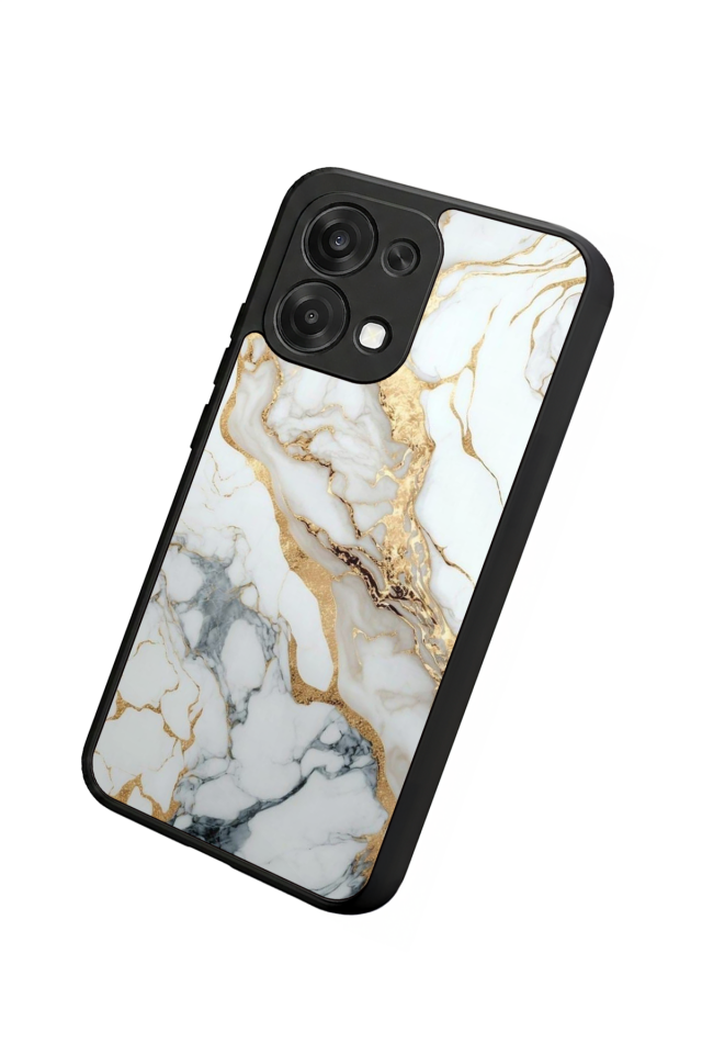Oppo A6 Pro Uyumlu Mermer Marble Tasarımlı Glossy Premium Kılıf