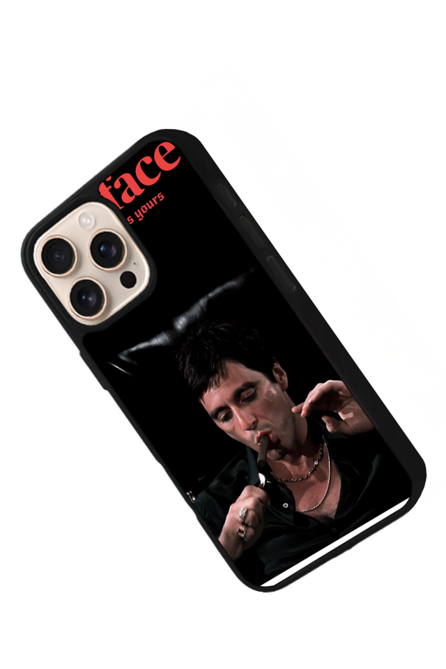 iPhone 15 Pro Uyumlu Scarface Tasarımlı Glossy Premium Kılıf