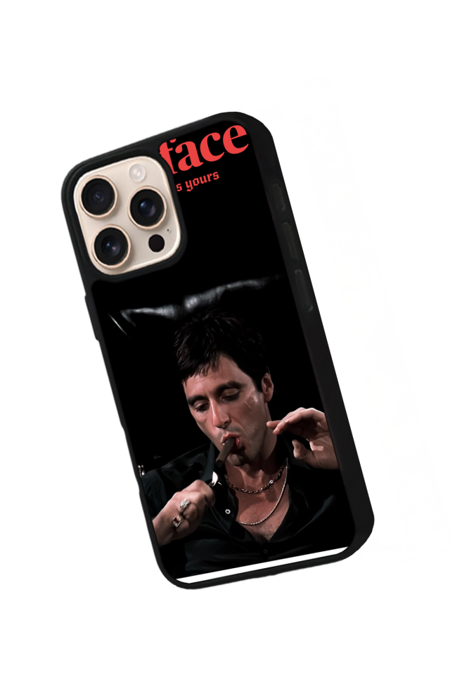 iPhone 15 Pro Uyumlu Scarface Tasarımlı Glossy Premium Kılıf