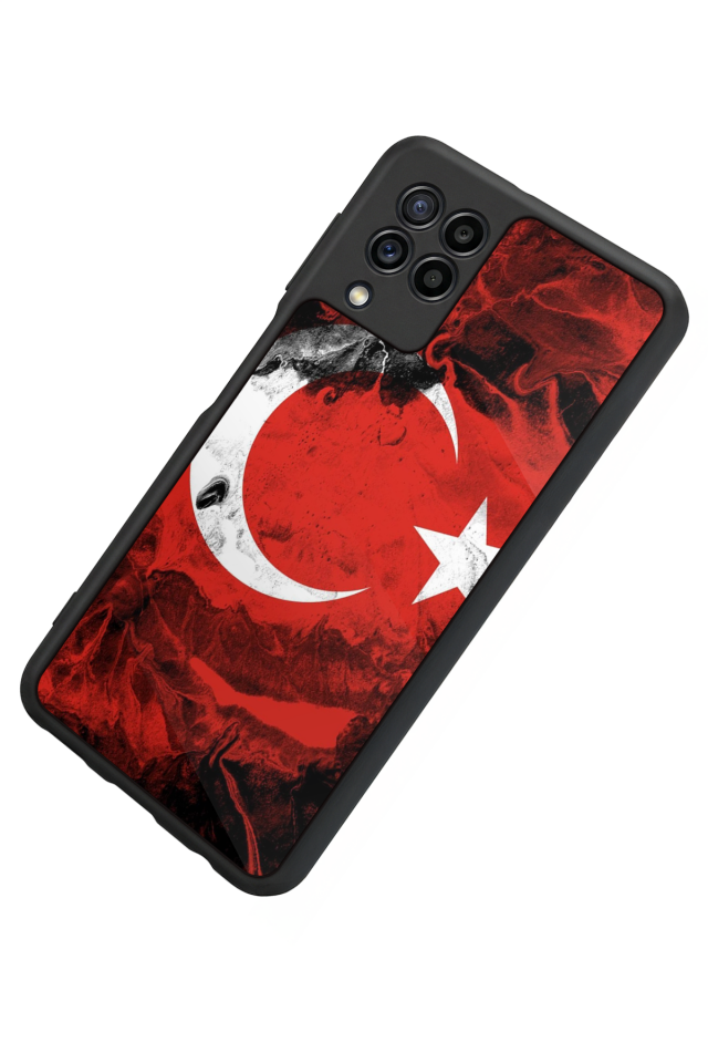 Samsung Galaxy M32 Uyumlu Türk Bayragi Tasarımlı Glossy Premium Kılıf