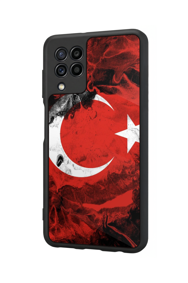 Samsung Galaxy M32 Uyumlu Türk Bayragi Tasarımlı Glossy Premium Kılıf