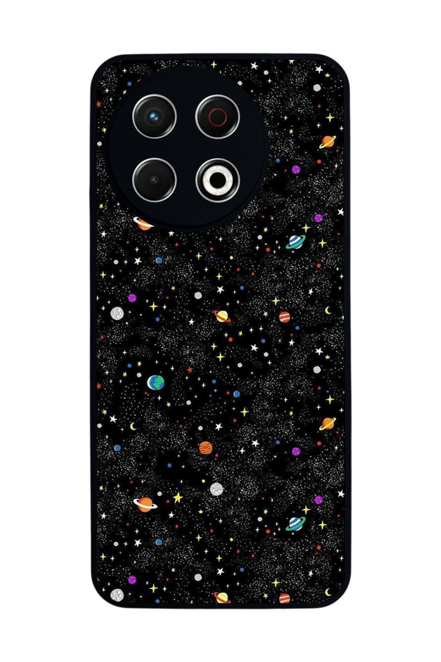 Tecno Spark 30 Pro Uyumlu Uzay Tasarımlı Glossy Premium Kılıf