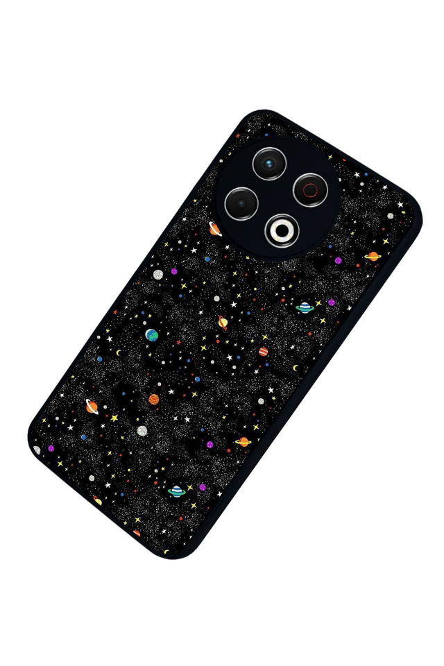 Tecno Spark 30 Pro Uyumlu Uzay Tasarımlı Glossy Premium Kılıf