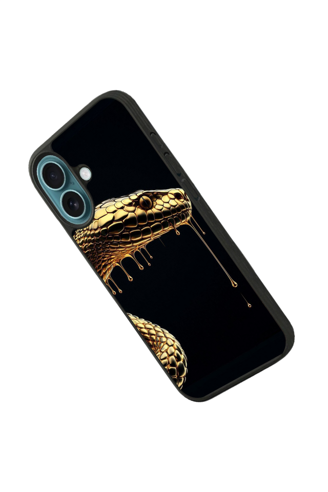 iPhone 16 Plus Uyumlu Yılan Tasarımlı Glossy Premium Kılıf