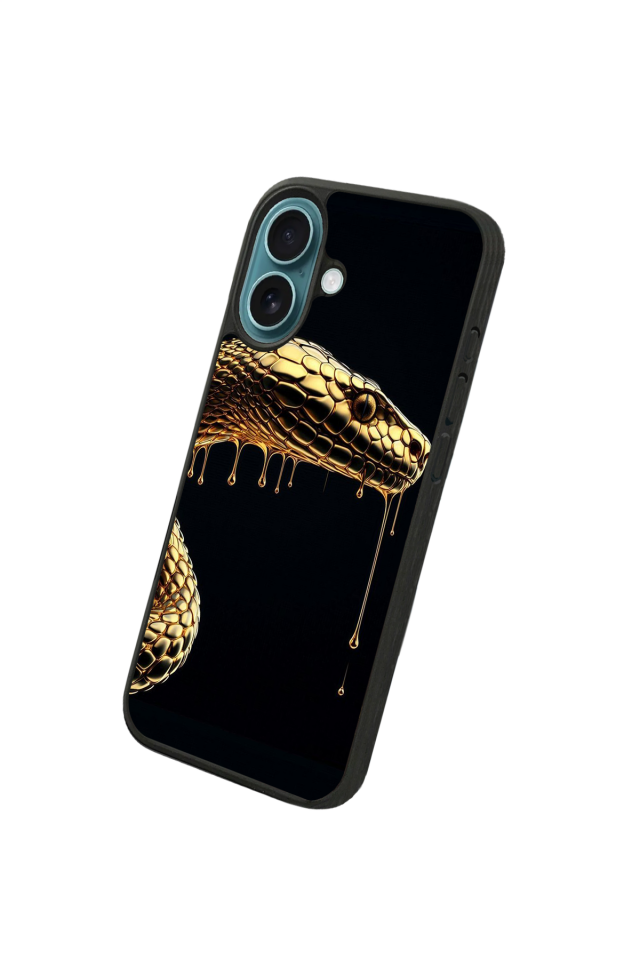 iPhone 16 Plus Uyumlu Yılan Tasarımlı Glossy Premium Kılıf